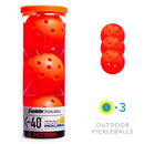 Franklin Sports Outdoor- X-40 Pickleball Balls - USA Pickleball (USAPA) Approved - 3 Pack Outside Pickleballs - Optic Yellow - US Open Ball