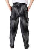 Chef Pant Black White Stripe Cargo Style Chef Uniforms L Men’s Classic Multi Pocket Baggy