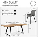 ZckyCine Modern mid-Century Dining Table Dining Table and Chairs for 6 Rectangular Wooden Dining Table Expandable Dining Table Space-Saving Multifunctional Dining Table (Table+6 Brown Chairs)