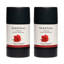 Each & Every 2-Pack Natural Aluminum-Free Deodorant for Sensitive Skin with Essential Oils, Plant-Based Packaging (Unscented, 2.5 Ounce (Pack of 2))