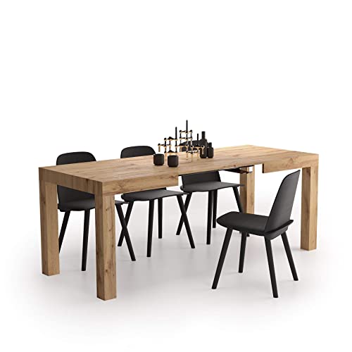 Mobili Fiver, First Extendable Table, Rustic Oak, Made in Italy