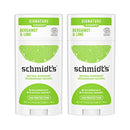 Schmidt's Aluminum Free Natural Deodorant Charcoal & Magnesium 2 Count For Women and Men, with 24 Hour Odor Protection, Certified Cruelty Free, Vegan Deodorant, 2.65oz