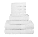 GLAMBURG 8-Piece Towel Set, Contains 2 Oversized Bath Towels 30x54, 2 Hand Towels 16x28, 4 Wash Cloths 13x13 - Quickdry Towel Sets, Ideal for Everyday use, Hotel & Spa - Black