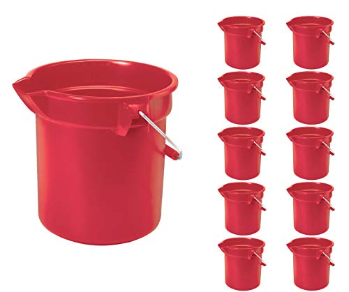 Rubbermaid Commercial Products 3.5 Gallon BRUTE Heavy-Duty, Corrosive-Resistant, Round Bucket, Gray (FG261400GRAY), 1 Count (Pack of 1)