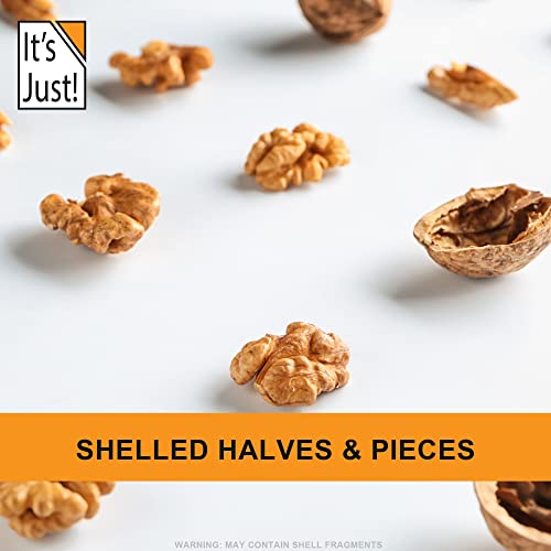 It's Just - Raw Walnuts, California Grown, Made in USA, 20oz (1.25lb), Unsalted, Halves & Pieces
