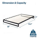 ZINUS Trisha Metal Platforma Bed Frame with Headboard, Wood Slat Support, No Box Spring Needed, Easy Assembly, Queen,Black