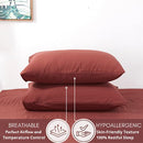 ALAZURIA Bedding Duvet Cover 2 Piece Set - Super Soft Prewashed, Duvet Covers Twin with Zipper Closure & 4 Corner Ties (1 Duvet Cover + 1 Pillow Case) Terracotta Pastel, Twin