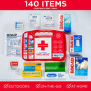 Johnson & Johnson All-Purpose Portable Compact First Aid Kit for Minor Cuts, Scrapes, Sprains & Burns, Ideal for Home, Car, Travel, Camping and Outdoor Emergencies, 160 pieces