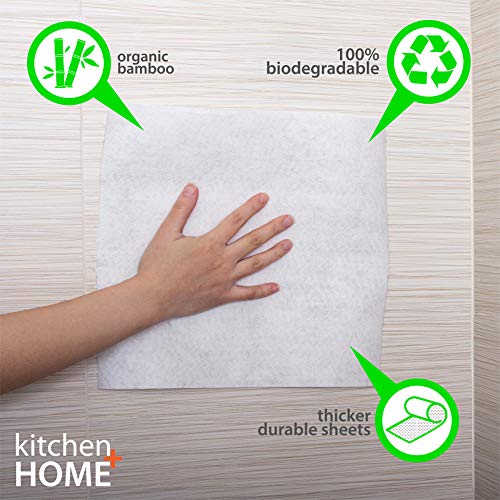 Kitchen + Home Bamboo Paper Towels – Heavy Duty Washable Reusable Rayon Towels - One roll replaces 6 months of towels! (2)