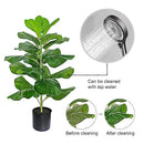 BESAMENATURE Artificial Fiddle Leaf Fig Tree/Faux Ficus Lyrata for Home Office Decoration, 30.5" Tall, with Cotton Rope Basket