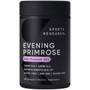 Sports Research Evening Primrose Supplement from Cold Pressed Oil - Softgels for Women’s Health & Skin Health - Gluten Free & Non-GMO GLA - High Potency 1300mg, 120 Count