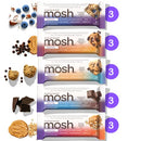 MOSH Variety Pack Protein Bars, 6pk, Keto Snack, Gluten-Free, No Added Sugar, 12g Whey Protein, Lion's Mane, B12 Vitamins, Supports Brain Health, Breakfast To-Go (Flavors may vary)