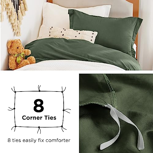 Bedsure Twin/Twin XL Duvet Cover Dorm Bedding - Soft Prewashed White Duvet Cover Twin, 2 Pieces, Includes 1 Duvet Cover (68"x90") with Zipper Closure & 1 Pillow Sham, Comforter NOT Included