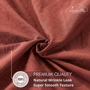 ALAZURIA Bedding Duvet Cover 2 Piece Set - Super Soft Prewashed, Duvet Covers Twin with Zipper Closure & 4 Corner Ties (1 Duvet Cover + 1 Pillow Case) Terracotta Pastel, Twin