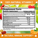 Natural Vitamin C - 100% from Rose Hips, Acerola Cherry and Camu Camu Superfruit 500mg - High Absorption - Immune Support, Skin, Joint and Collagen Booster with Citrus Biflavanoids - 120 Capsules