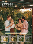 Outdoor String Lights 25 Feet G40 Globe LED Patio Lights with 13 Edison Plastic Bulbs(1 Spare), Waterproof Connectable Hanging Christmas Lights for Backyard Porch Balcony Party Xmas Decor, Black