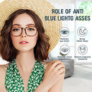 livho 2 Pack Blue Light Blocking Glasses, Computer Reading/Gaming/TV/Phones Glasses for Women Men,Anti Eyestrain & UV Glare (*B1 Light Blcak+Clear, Clear)