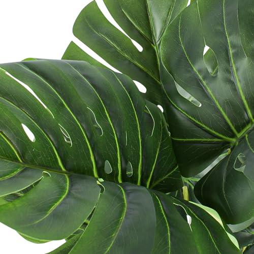 FLOWORLD Artificial Monstera Plant 4FT Tall Fake Swiss Cheese Plant Potted Faux Tropical Floor Plants Indoor Decorative House Plants Artificial Palm Trees for Home Office Living Room Decor, 2 Pack