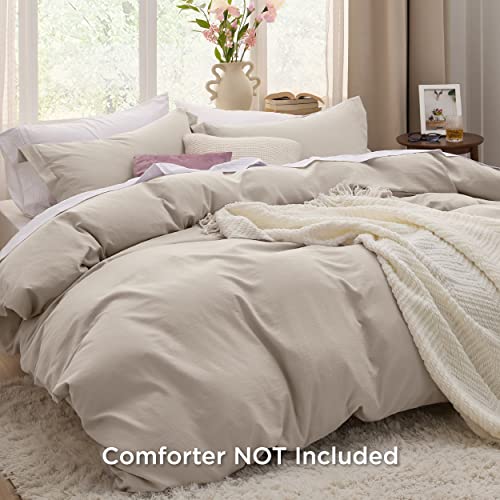 Bedsure Twin/Twin XL Duvet Cover Dorm Bedding - Soft Prewashed White Duvet Cover Twin, 2 Pieces, Includes 1 Duvet Cover (68"x90") with Zipper Closure & 1 Pillow Sham, Comforter NOT Included