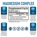 Magnesium Complex Premium - Magnesium Citrate, Malate, Taurate, Oxide, Aspartate, Bisglycinate Chelate TRAACS - Max Absorption Magnesium Supplement for Sleep, Leg Cramps, Muscle Relaxation - 120 caps…