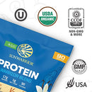 Vegan Protein Powder with BCAA  Organic Hemp Seed Gluten Free Non-GMO Dairy Soy Sugar Free Low Carb Plant Based Protein Powder | Unflavored Warrior Blend by Sunwarrior