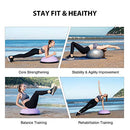 ZELUS 25in. Balance Ball | 1500lb Inflatable Half Exercise Ball Wobble Board Balance Trainer w Nonslip Base | Half Yoga Ball Strength Training Equipment w 2 Bands, Pump, Extra Ball Included (Black)