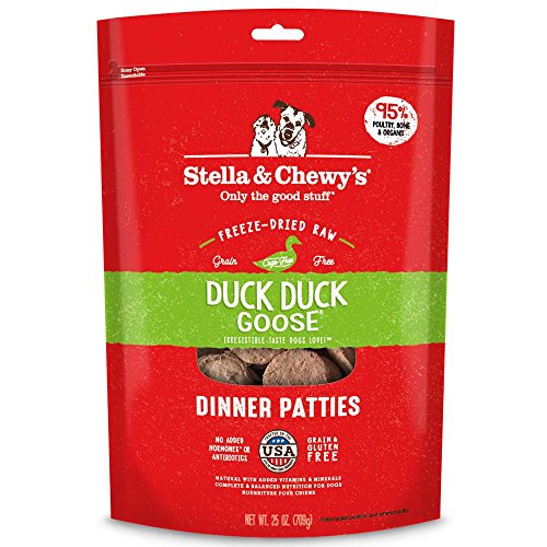 Stella & Chewy's Freeze Dried Raw Dinner Patties – Grain Free Dog Food, Protein Rich Duck Duck Goose Recipe – 25 oz Bag