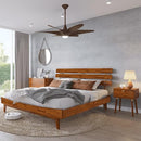 Bme Caden 15" Bed Frame with Adjustable Headboard - Mid Century, Retro Style with Acacia Wood - No Box Spring Needed - Wood Slat Support - Easy Assembly (Caramel, King (U.S. Standard))