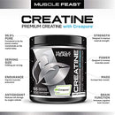 Muscle Feast Creapure Creatine Monohydrate Powder, Vegan Keto Gluten-Free, Unflavored, 300g