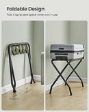 SONGMICS Luggage Rack, Pack of 2, Luggage Racks for Guest Room, Suitcase Stand, Steel Frame, Foldable, for Bedroom, Black URLR64B-2