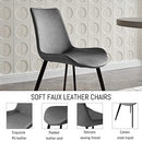 ZckyCine Modern mid-Century Dining Table Dining Table and Chairs for 6 Rectangular Wooden Dining Table Expandable Dining Table Space-Saving Multifunctional Dining Table (Table+6 Brown Chairs)