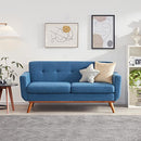 Kingfun Tbfit 65" W Loveseat Sofa, Mid Century Modern Decor Love Seat Couches for Living Room, Button Tufted Upholstered Love Seats Furniture, Solid and Easy to Install Small Couch for Bedroom, Grey…