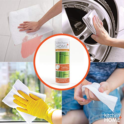 Kitchen + Home Bamboo Paper Towels – Heavy Duty Washable Reusable Rayon Towels - One roll replaces 6 months of towels! (2)