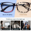 livho 2 Pack Blue Light Blocking Glasses, Computer Reading/Gaming/TV/Phones Glasses for Women Men,Anti Eyestrain & UV Glare (*B1 Light Blcak+Clear, Clear)