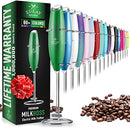 Powerful Milk Frother Foam Maker for Lattes - Whisk Drink Mixer for Coffee, Cappuccino, Frappe, Matcha, Hot Chocolate (Black)