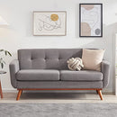 Kingfun Tbfit 65" W Loveseat Sofa, Mid Century Modern Decor Love Seat Couches for Living Room, Button Tufted Upholstered Love Seats Furniture, Solid and Easy to Install Small Couch for Bedroom, Grey…