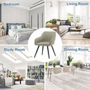 annjoe Faux Leather Accent Arm Chairs for Living Room Leisures/ Upholstered Chair with Metal Legs Set of 2 for Home Kitchen Office Bistro Cafe, Brown