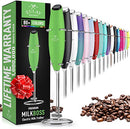 Powerful Milk Frother Foam Maker for Lattes - Whisk Drink Mixer for Coffee, Cappuccino, Frappe, Matcha, Hot Chocolate (Black)