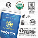 Vegan Protein Powder with BCAA  Organic Hemp Seed Gluten Free Non-GMO Dairy Soy Sugar Free Low Carb Plant Based Protein Powder | Unflavored Warrior Blend by Sunwarrior