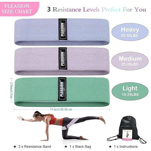 Fabric Resistance Bands for Working Out, 5 Levels Booty Bands for Women Men, Cloth Workout Bands Resistance Loop Exercise Bands for Legs Butt at Home Fitness, Yoga, Pilates