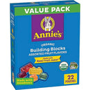 Annie's Organic Building Blocks Fruit Flavored Snacks, Assorted Fruit Flavors, Gluten Free, 22 Pouches, 15.4 oz.