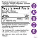 BlueBonnet Niacin 100 mg Vegetable Capsules, 90 Count ('743715004597)