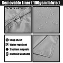 Hotel Style Cotton Shower Curtain with Snap-in Fabric Liner, Mesh Window Top, Honeycomb Waffle Weave Cotton Blend Fabric, Washable, White, 72x72 Inches