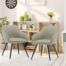 annjoe Faux Leather Accent Arm Chairs for Living Room Leisures/ Upholstered Chair with Metal Legs Set of 2 for Home Kitchen Office Bistro Cafe, Brown