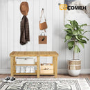 ECOMEX Shoe Rack Bench for Entryway, 3-Tier Wooden Shoe Shelf Shoe Organizer Bench Shoe Organizer Entryway Bench for Bedroom Balcony Entryway Entrance, Black(33.5''L)