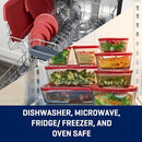 Anchor Hocking SnugFit 12 Piece Glass Food Storage Containers with Lids, Red