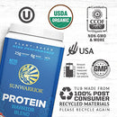 Vegan Protein Powder with BCAA  Organic Hemp Seed Gluten Free Non-GMO Dairy Soy Sugar Free Low Carb Plant Based Protein Powder | Unflavored Warrior Blend by Sunwarrior