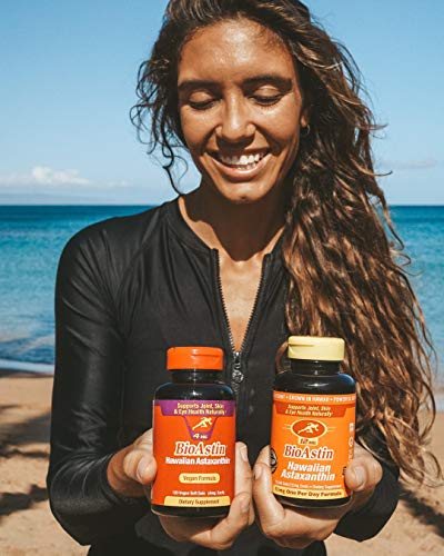 BioAstin Hawaiian Astaxanthin 12mg, 50 Count - Hawaiian Grown Premium Antioxidant - One per day - Sports Nutrition & Immunity Supplement - Supports Eye, Joint & Cardiovascular Health (Shipping Only)
