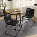 Waleaf Dining Chairs,Faux Leather Dining Chairs Set of 2,18 Inch Kitchen Dining Room Chairs with Backrest and Metal Leg,Mid Century Modern Armless Chair,Upholstered Seat