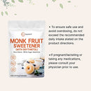 Monk Fruit Sweetener with Erythritol Granules, 4 Pounds, No After Taste, 1:1 White Sugar Substitute, Keto Diet Friendly, Zero Calorie, Natural Sweetener for Drinks, Coffee, Tea, Cookies, No-GMO, Vegan